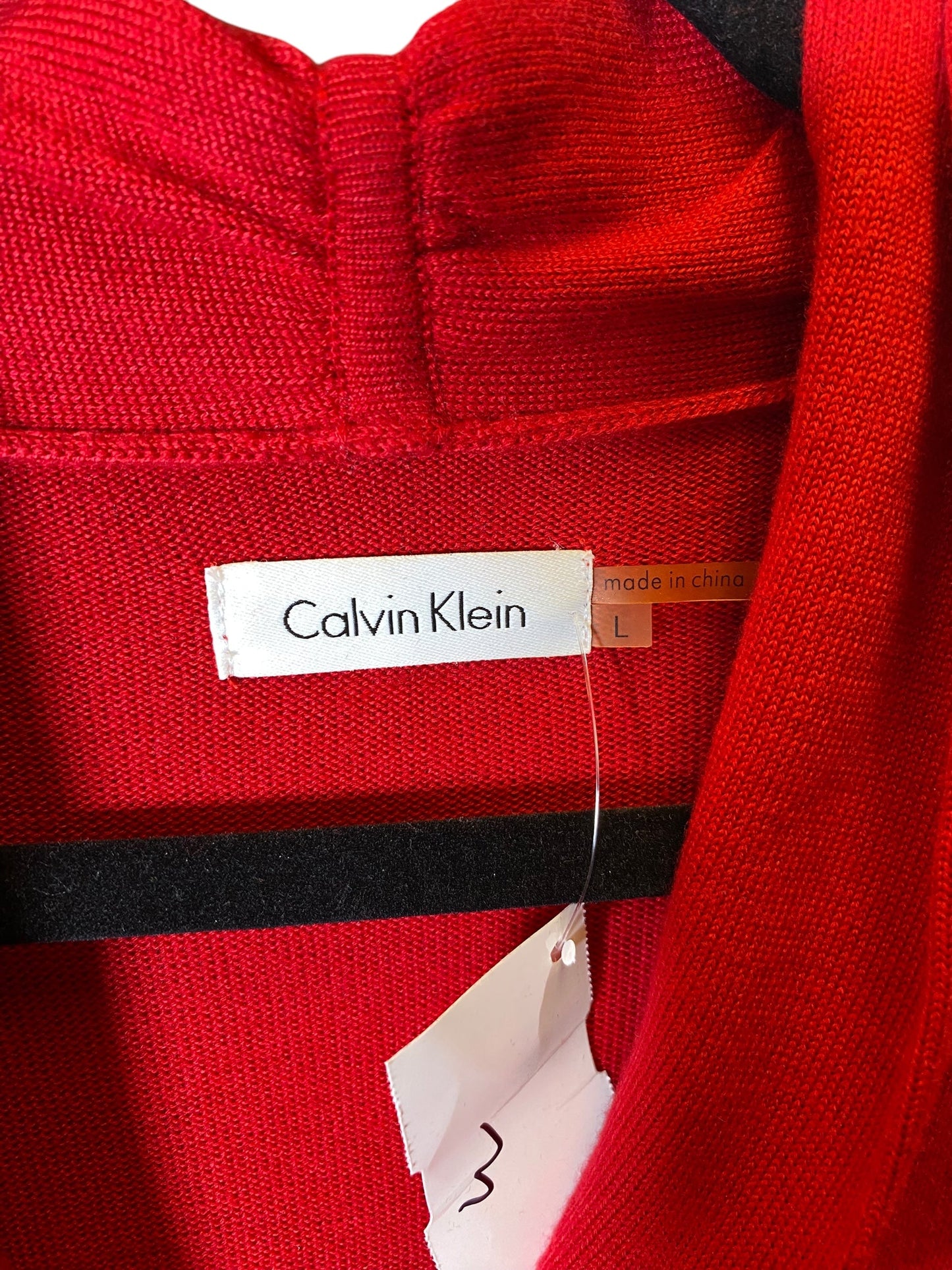 Dress Casual Midi By Calvin Klein In Red, Size: L