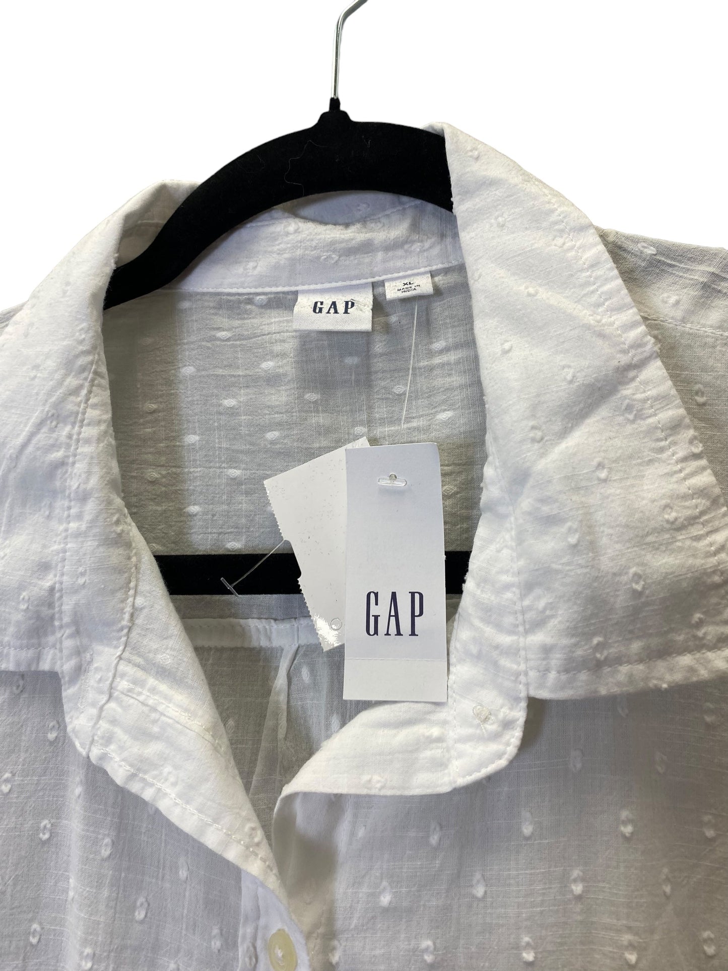 Blouse Long Sleeve By Gap In White, Size: Xl