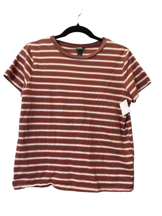 Top Short Sleeve By Wild Fable In Striped Pattern, Size: M