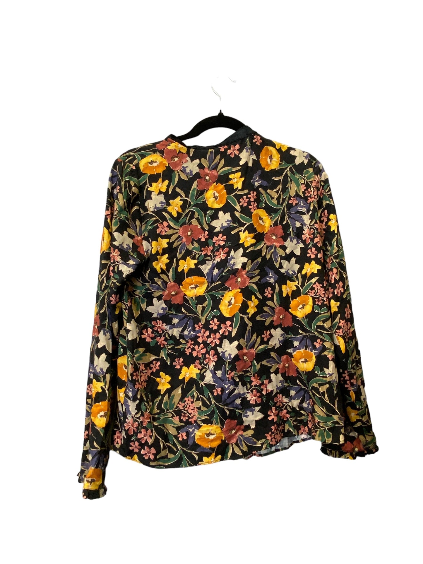 Top Long Sleeve By Zara In Floral Print, Size: S