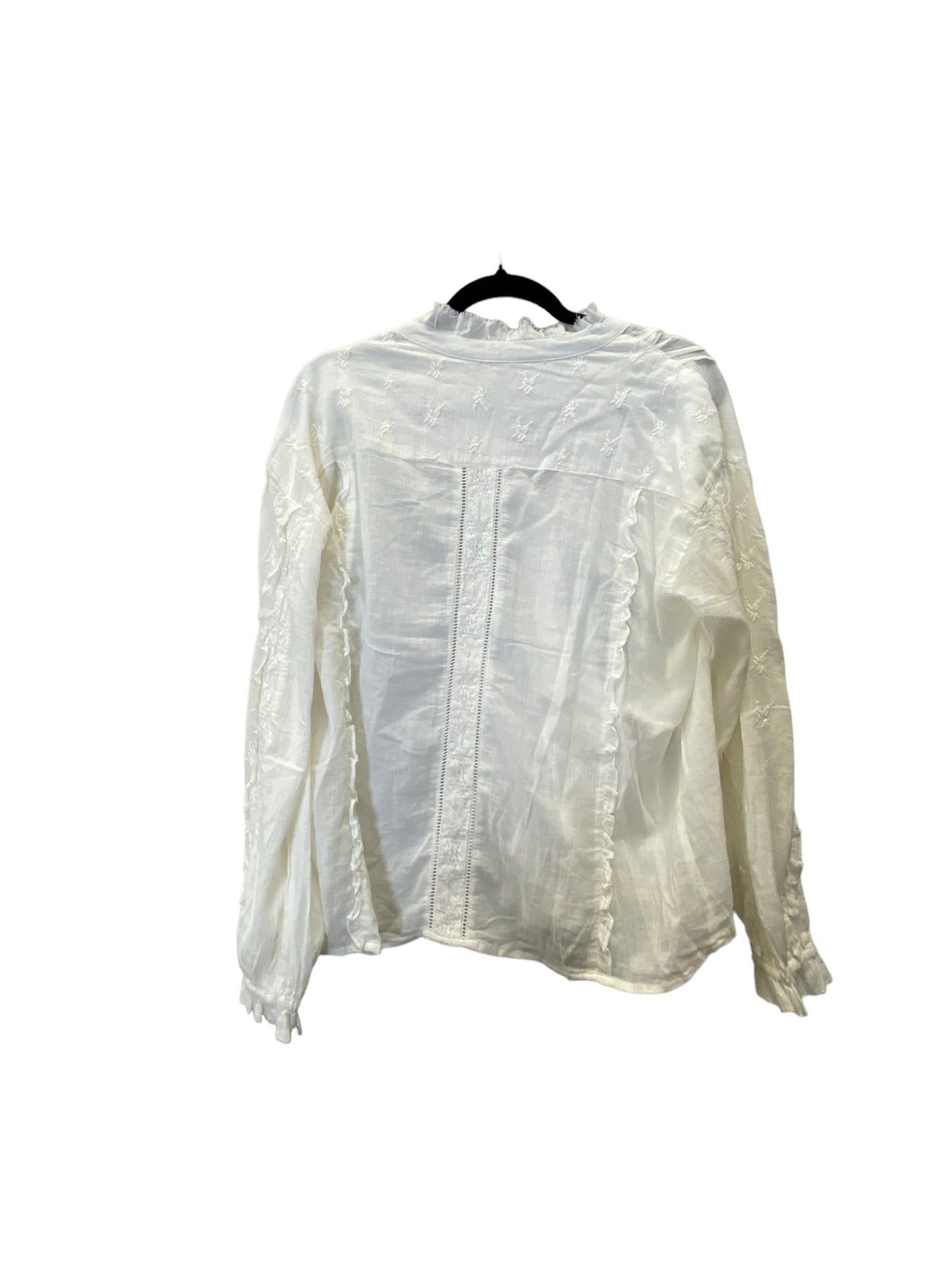 Top Long Sleeve By Versona In Beige, Size: M