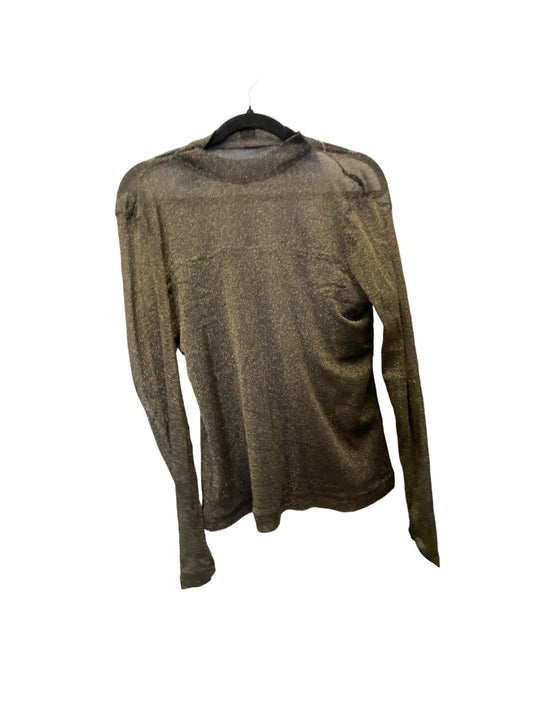 Top Long Sleeve By Banana Republic In Black & Gold, Size: L