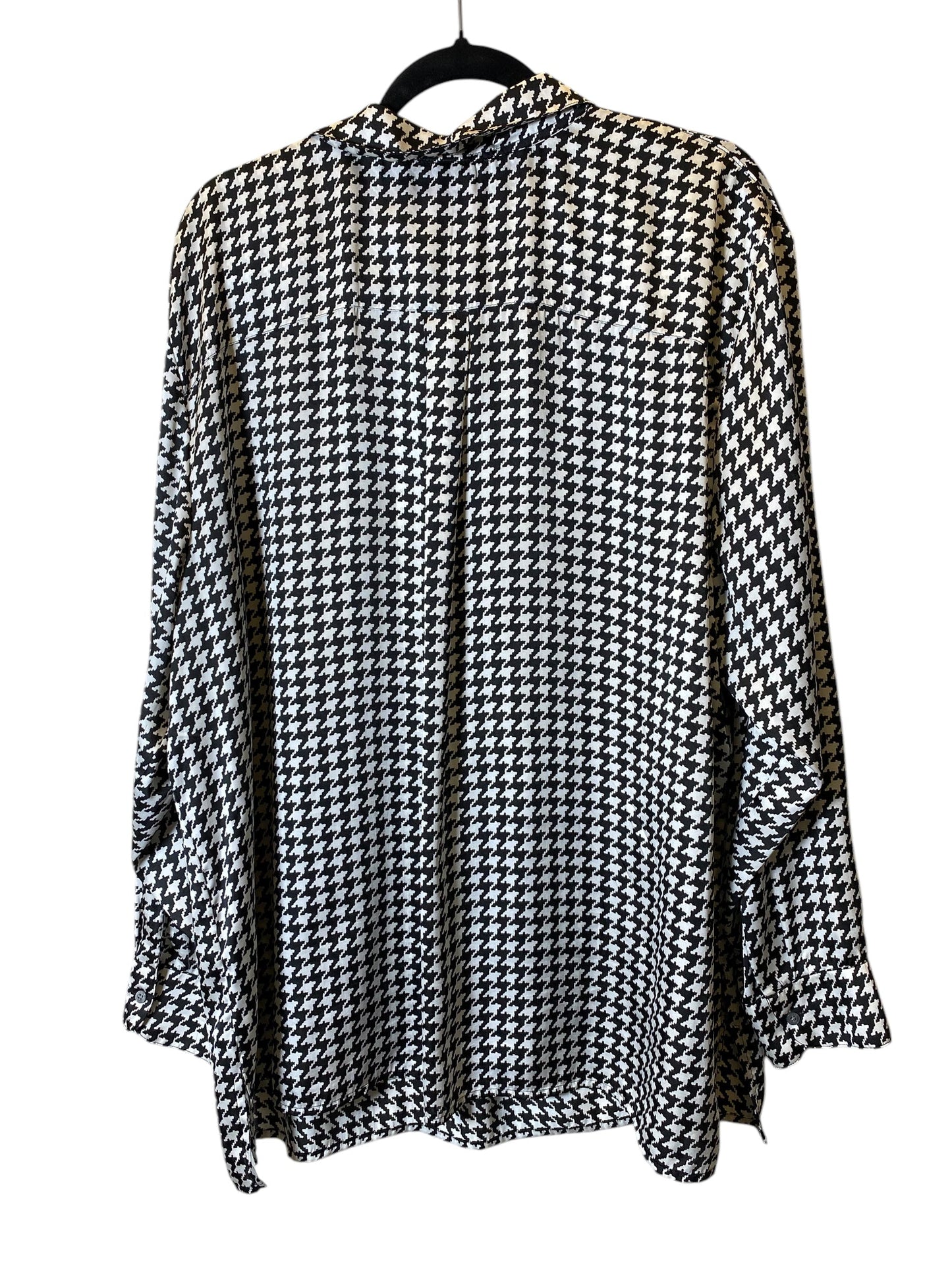 Blouse Long Sleeve By Lauren By Ralph Lauren In Black & White, Size: 3x