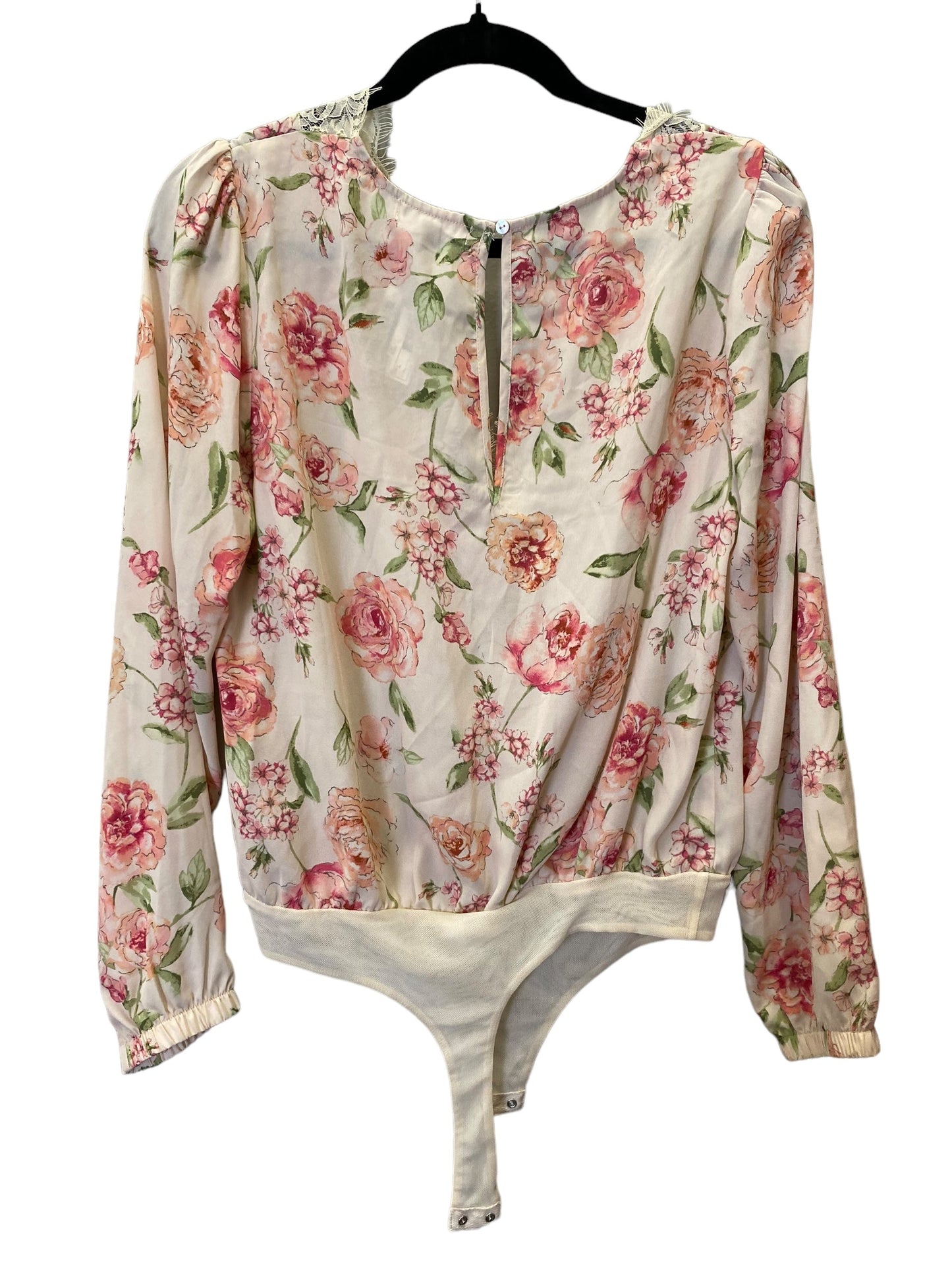 Blouse Long Sleeve By Socialite In Floral Print, Size: L