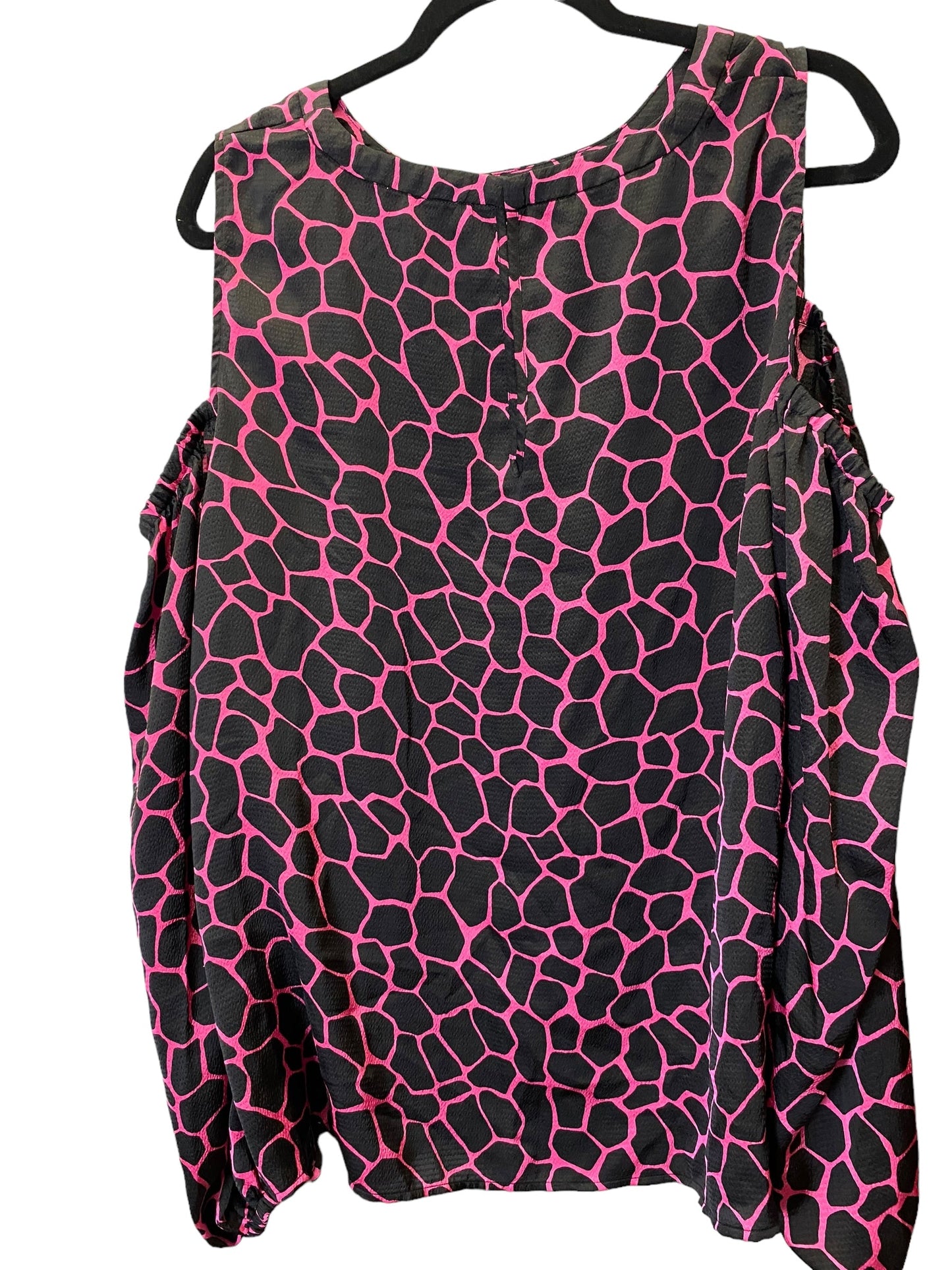 Top Long Sleeve By Michael Kors In Black & Pink, Size: 1x