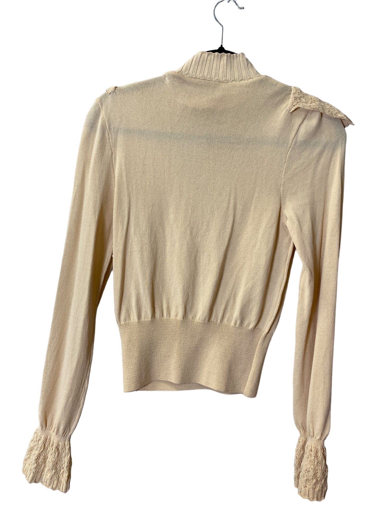 Top Long Sleeve By Zara In Cream, Size: S