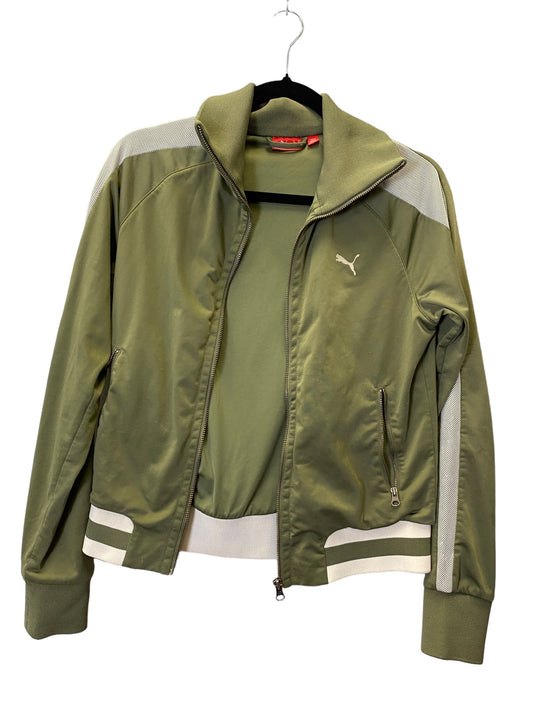 Athletic Jacket By Puma In Green, Size: M