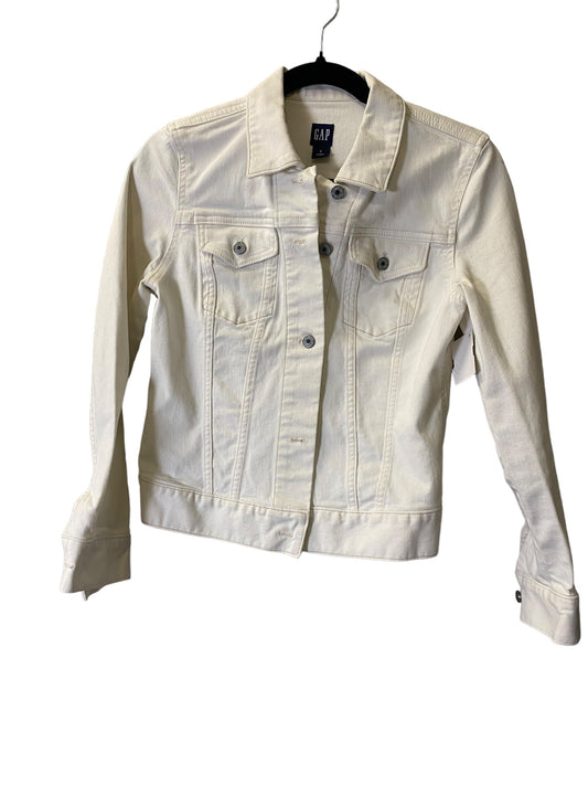 Jacket Denim By Gap In White, Size: S