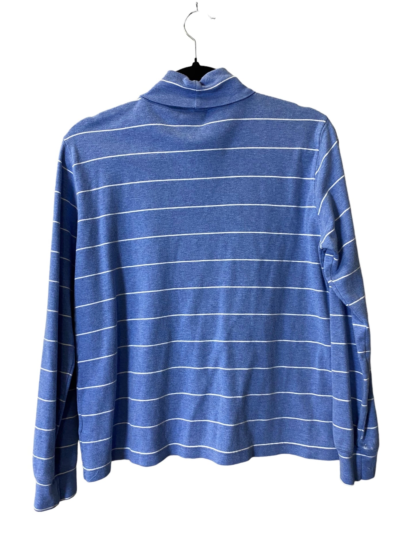 Top Long Sleeve By Lands End In Blue & White, Size: S