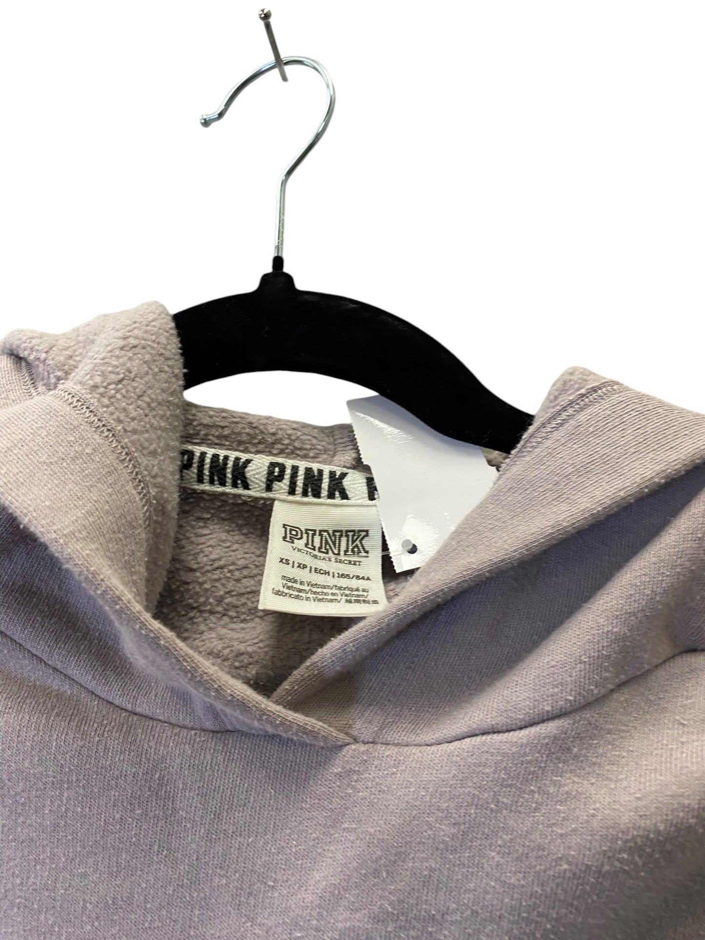 Sweatshirt Hoodie By Pink In Grey, Size: Xs