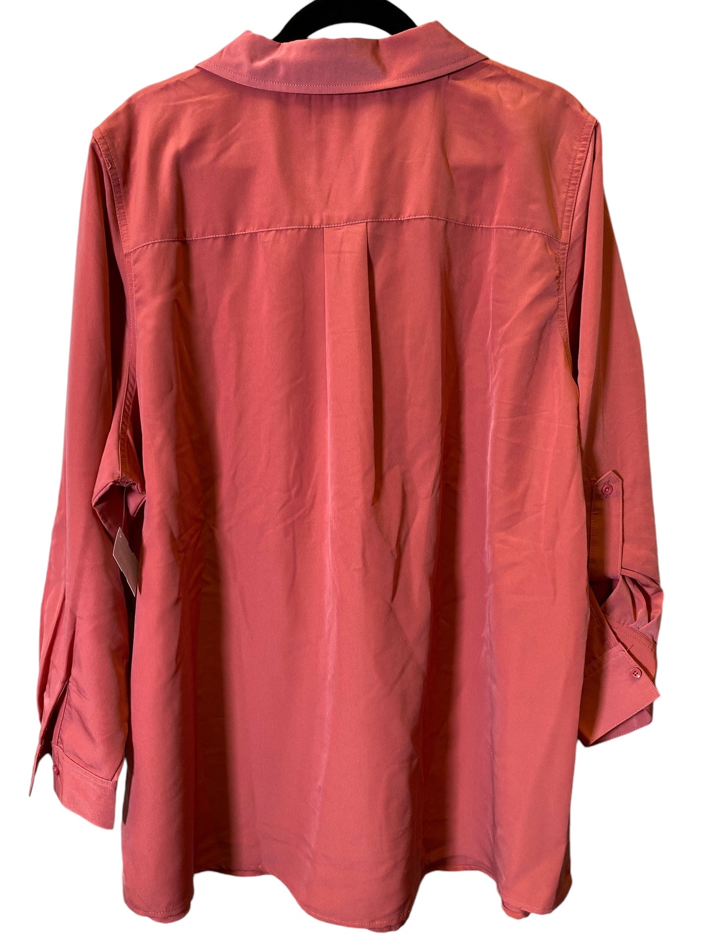 Top Long Sleeve By Denim And Company In Pink, Size: 2x