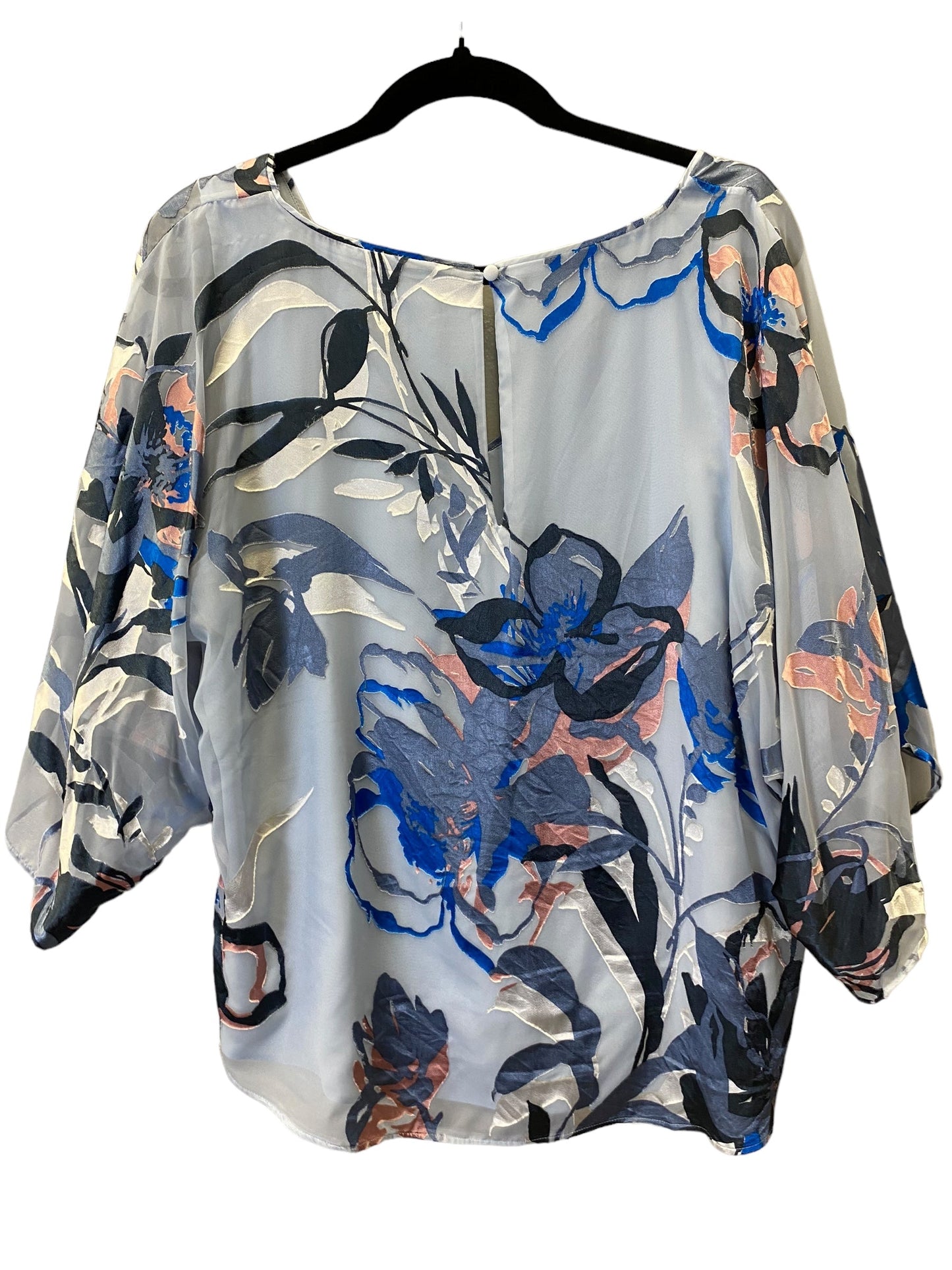 Blue Blouse 3/4 Sleeve White House Black Market, Size L