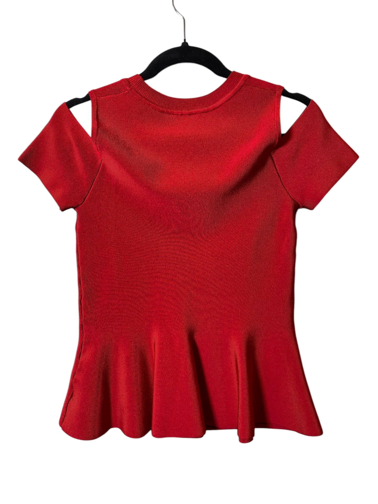 Blouse Short Sleeve By Bebe In Red, Size: S