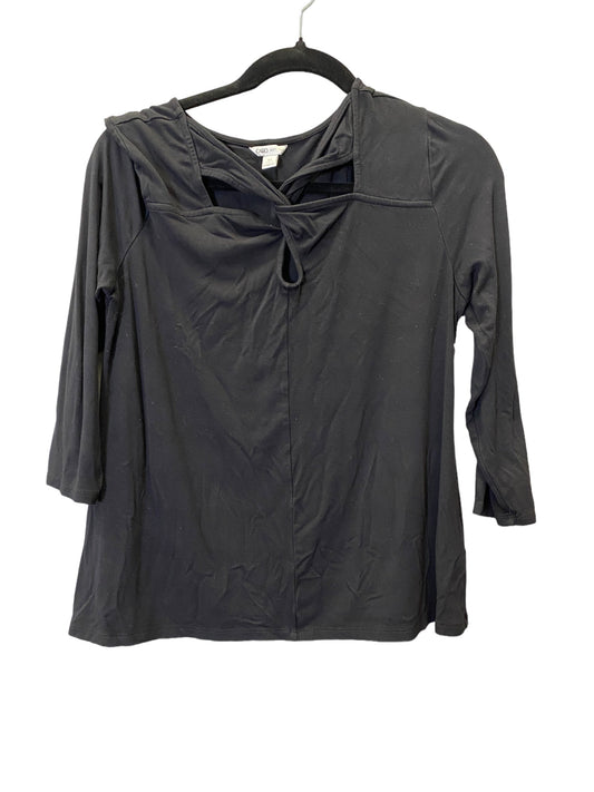 Blouse Short Sleeve By Cato In Black, Size: M