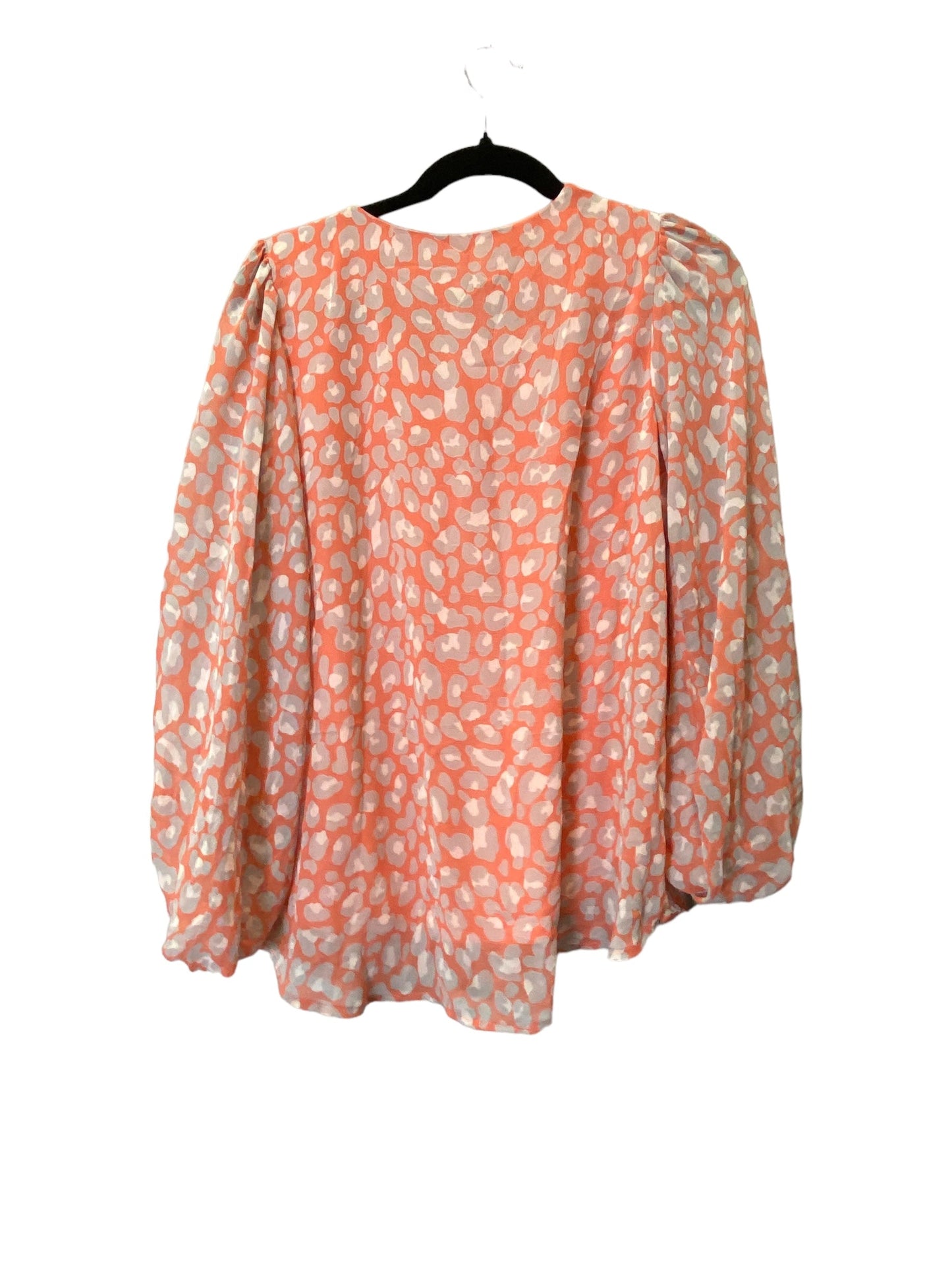 Blouse Long Sleeve By Adrienne Vittadini In Pink & Tan, Size: S