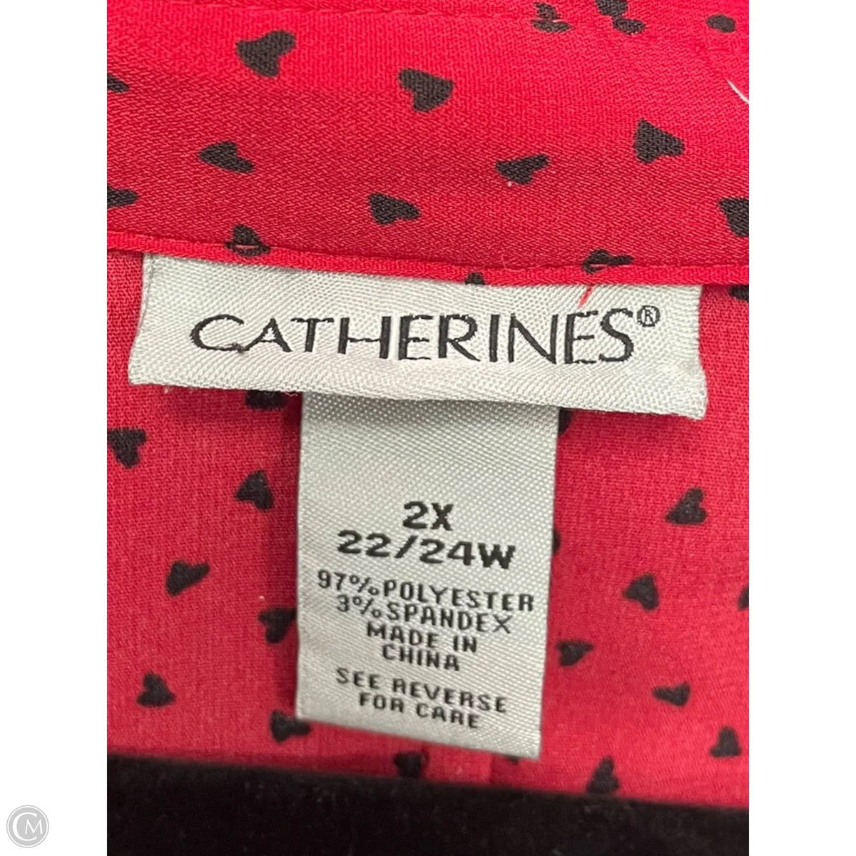 Top 3/4 Sleeve By Catherines In Red, Size: 2x