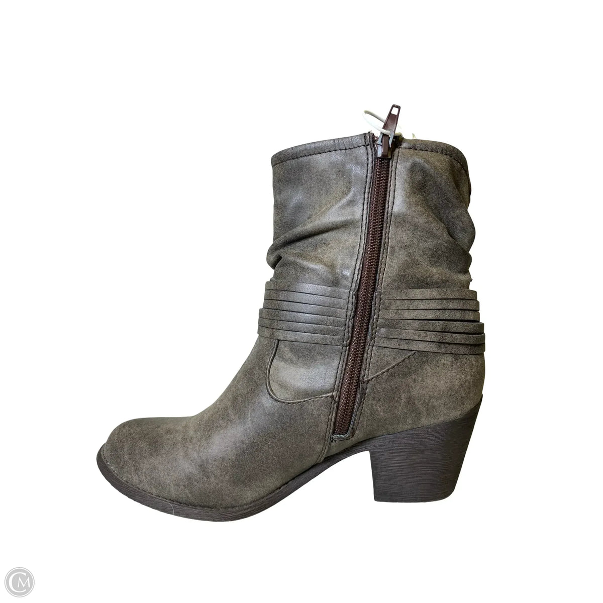 Boots Ankle Heels By Pop In Brown, Size: 9