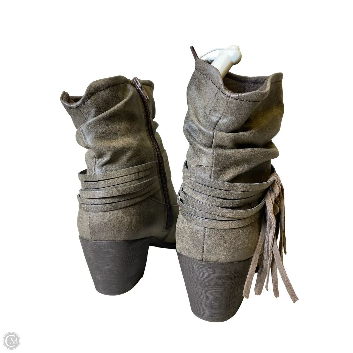 Boots Ankle Heels By Pop In Brown, Size: 9