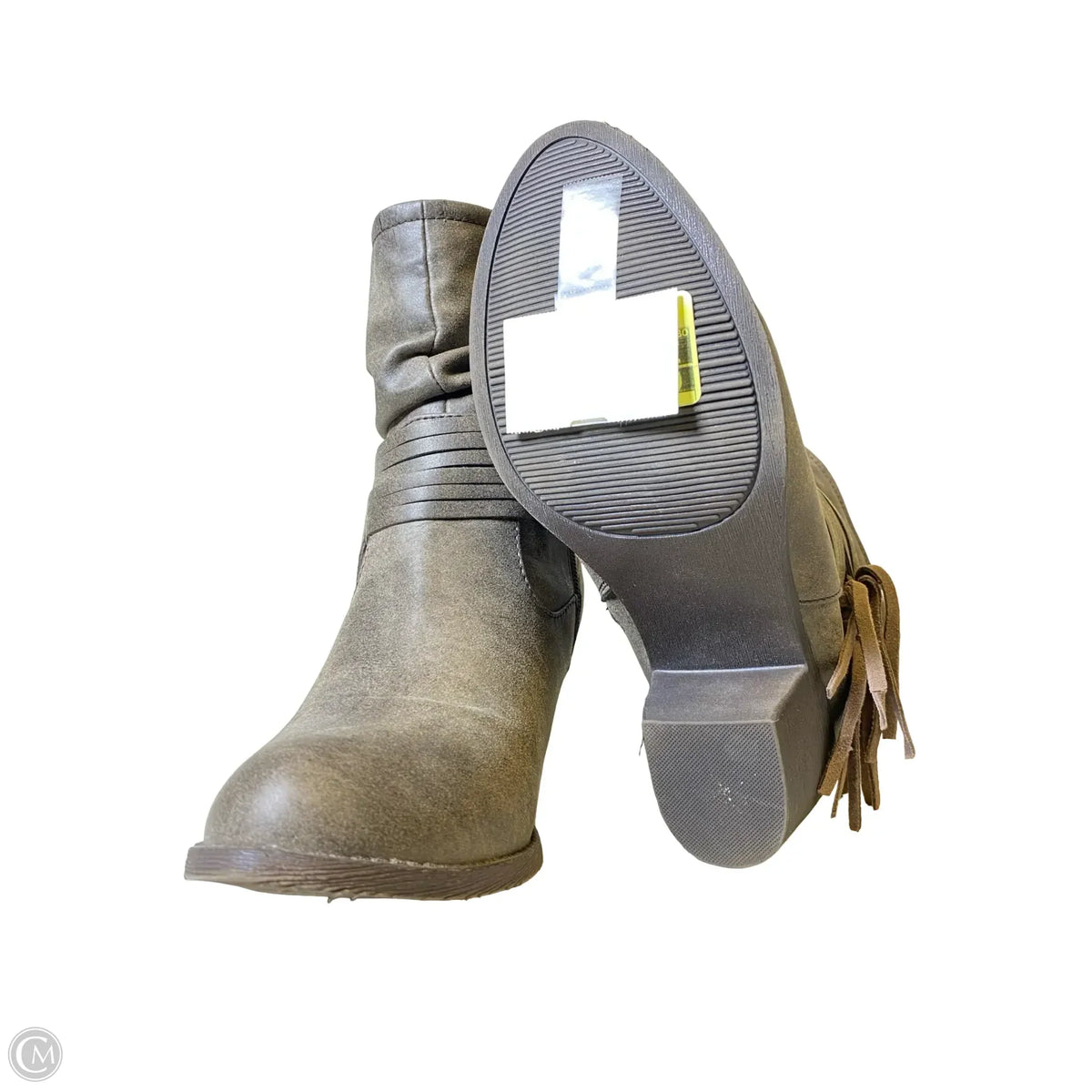 Boots Ankle Heels By Pop In Brown, Size: 9