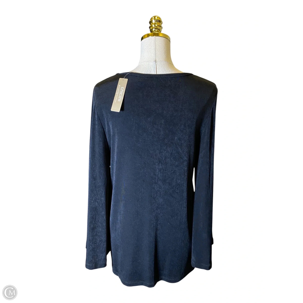 Top Long Sleeve By Chicos In Black, Size: M