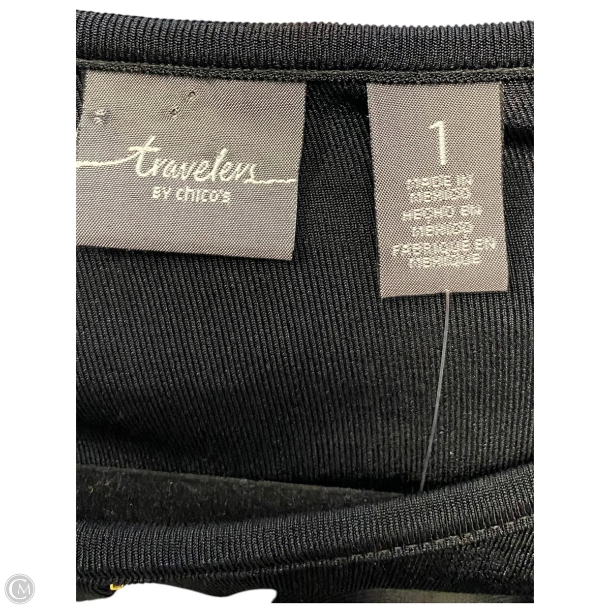 Top Long Sleeve By Chicos In Black, Size: M