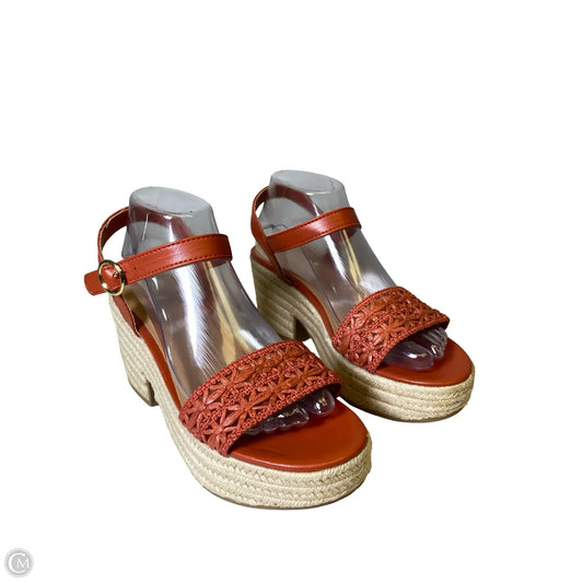Sandals Heels Block By Old Navy In Pink & Tan, Size: 8