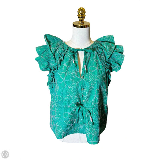 Blouse Short Sleeve By Maeve In Green, Size: S