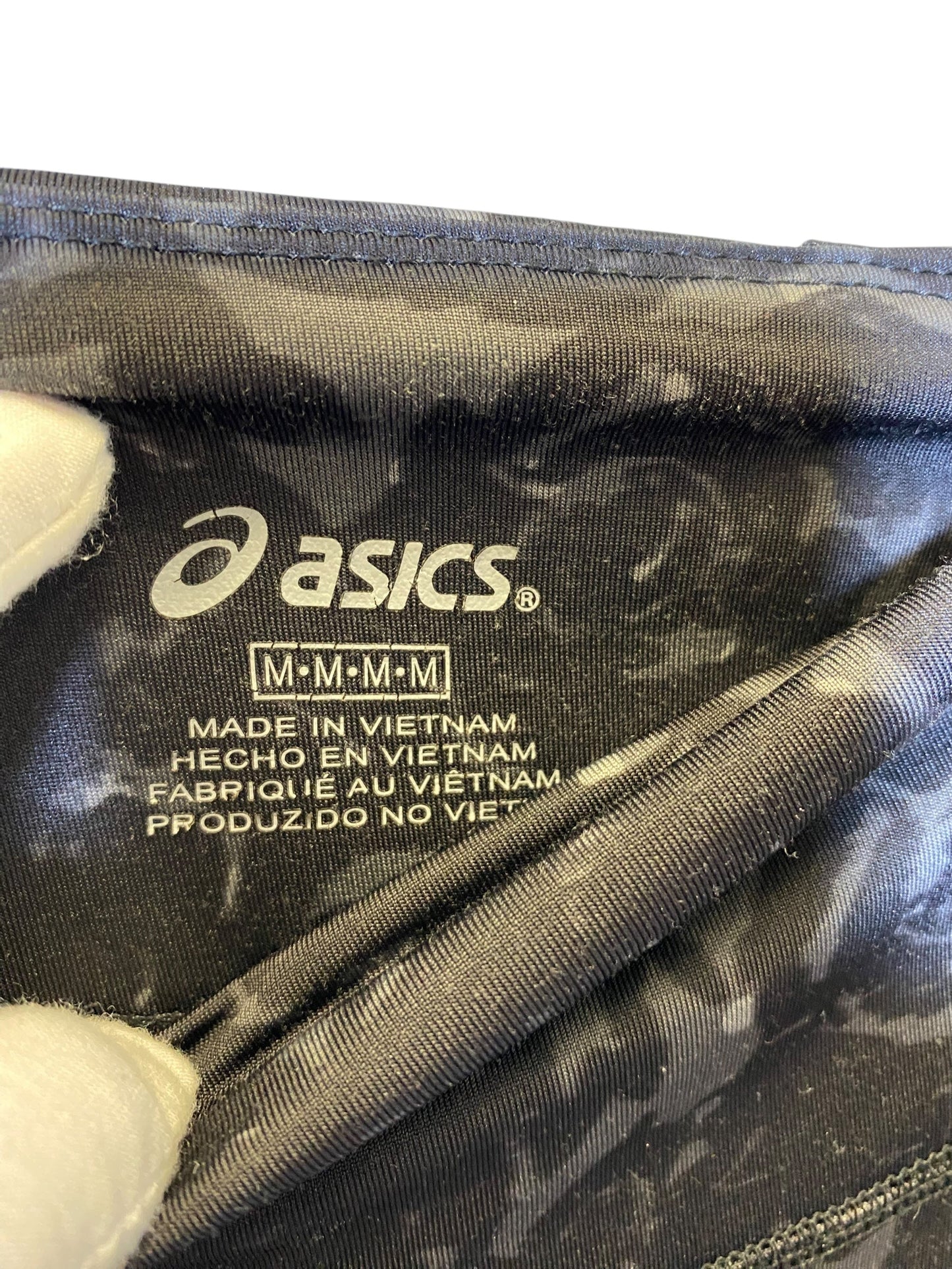 Athletic Leggings By Asics In Black & Grey, Size: M