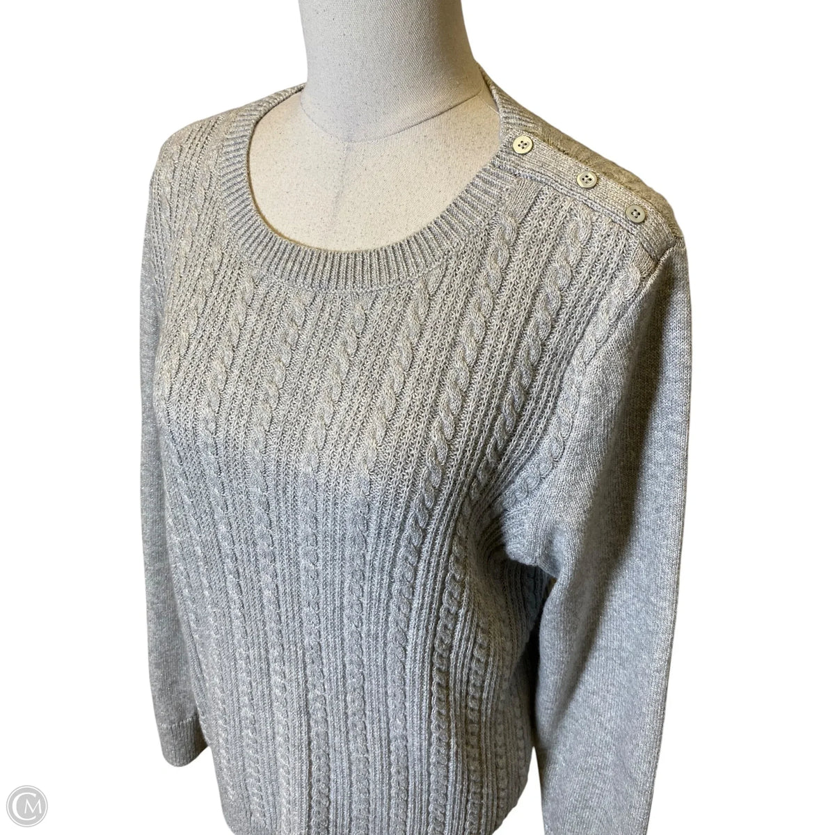 Sweater By Talbots In Grey, Size: Xl