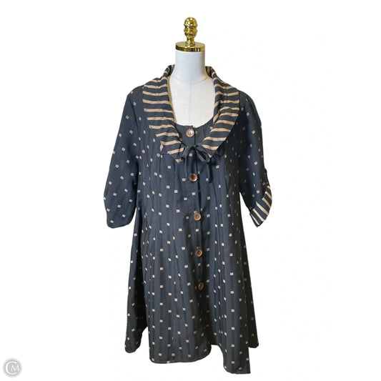 Dress Casual Midi By Clothes Mentor In Black & Brown, Size: 2x