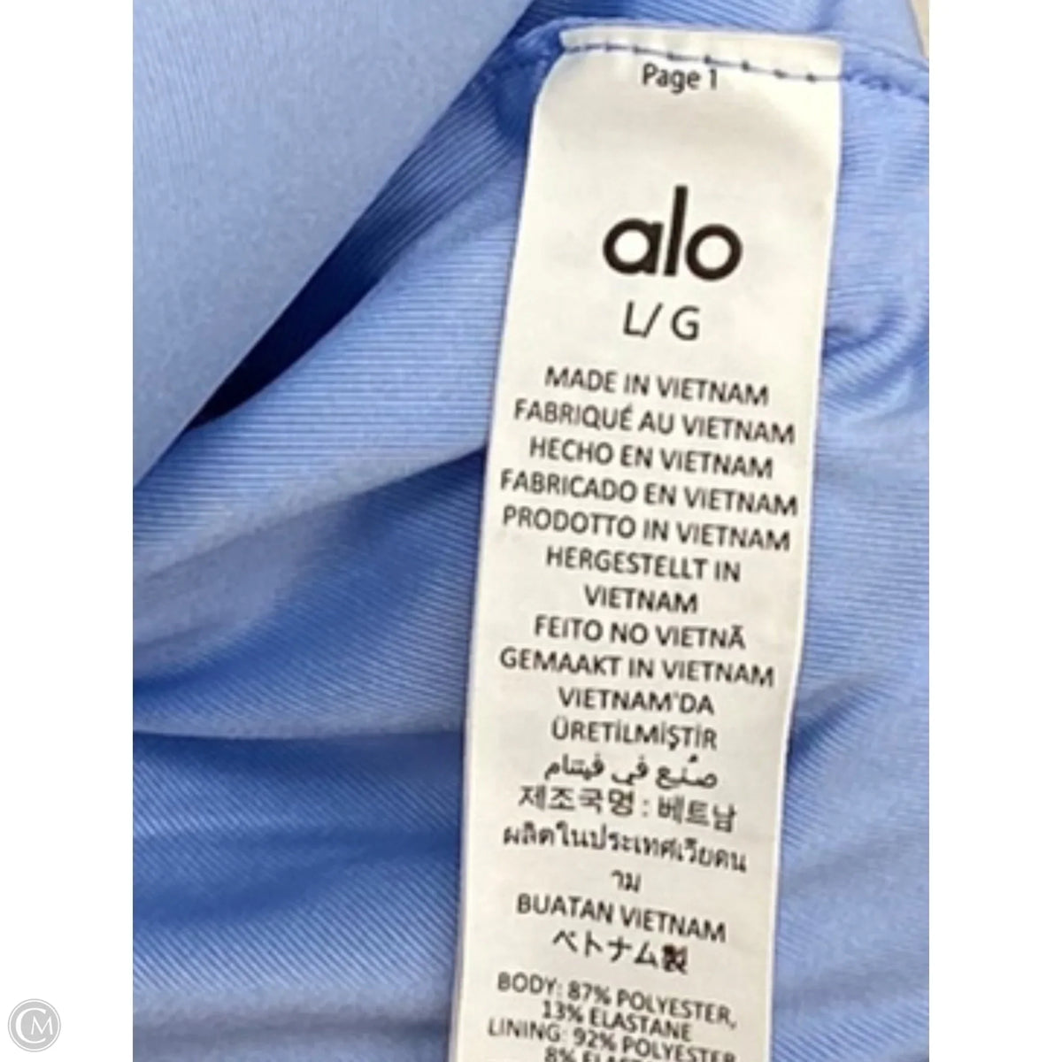 Athletic Bra By Alo In Blue, Size: L
