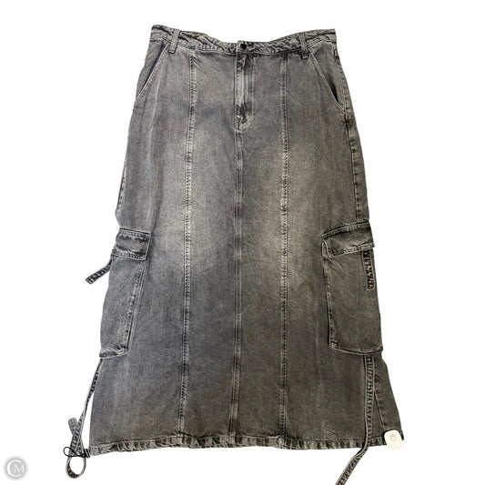 Skirt Maxi By Fashion Nova In Grey Denim, Size: 1x