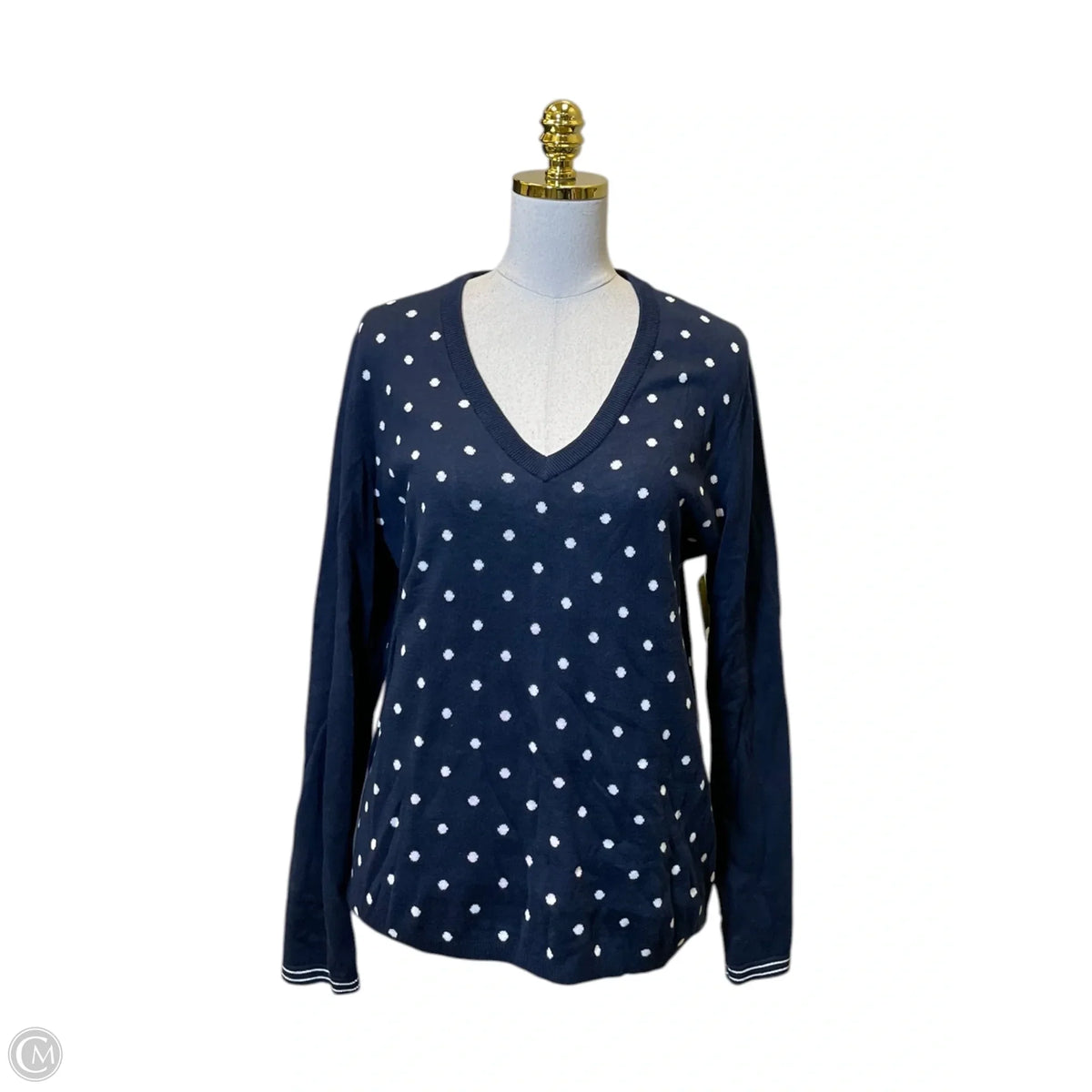 Sweater By Tommy Hilfiger In Polkadot Pattern, Size: L