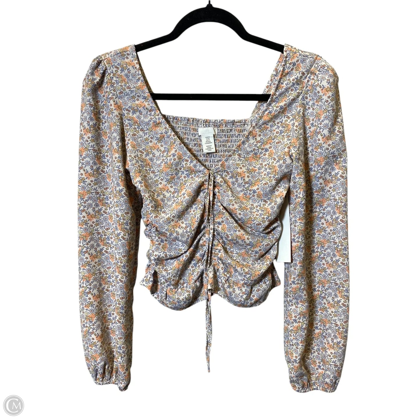 Top Long Sleeve By H&m In Floral Print, Size: Xs