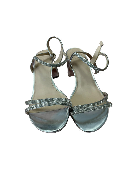 Silver Sandals Heels Block Clothes Mentor, Size 11