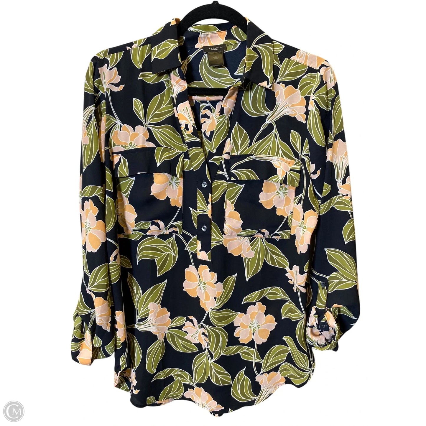 Top Long Sleeve By Ann Taylor In Floral Print, Size: M