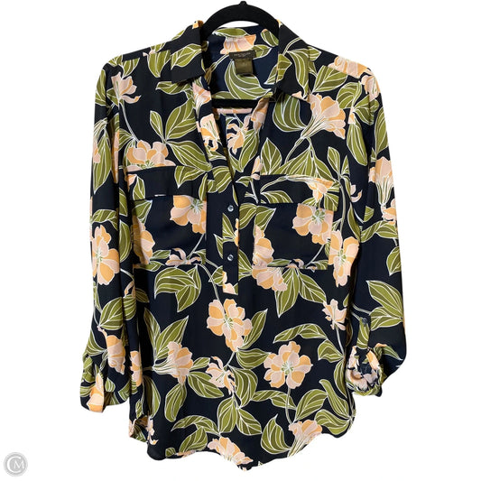 Top Long Sleeve By Ann Taylor In Floral Print, Size: M