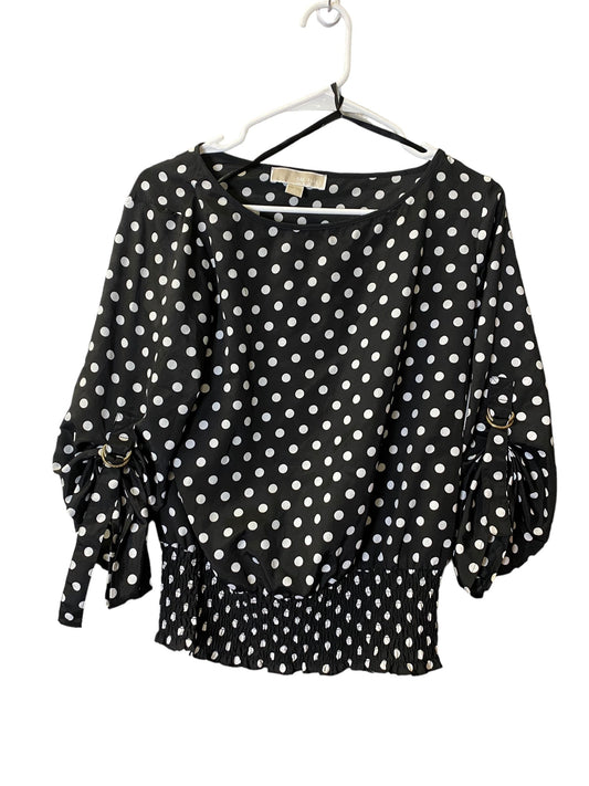 Top Long Sleeve By Michael Kors In Polkadot Pattern, Size: S