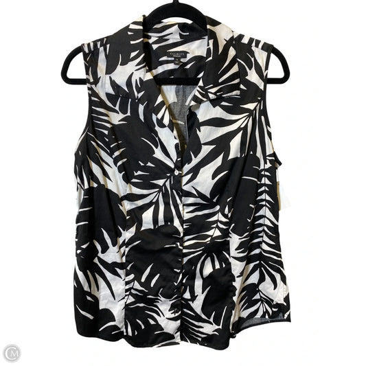 Top Sleeveless By Talbots In Black & White, Size: L