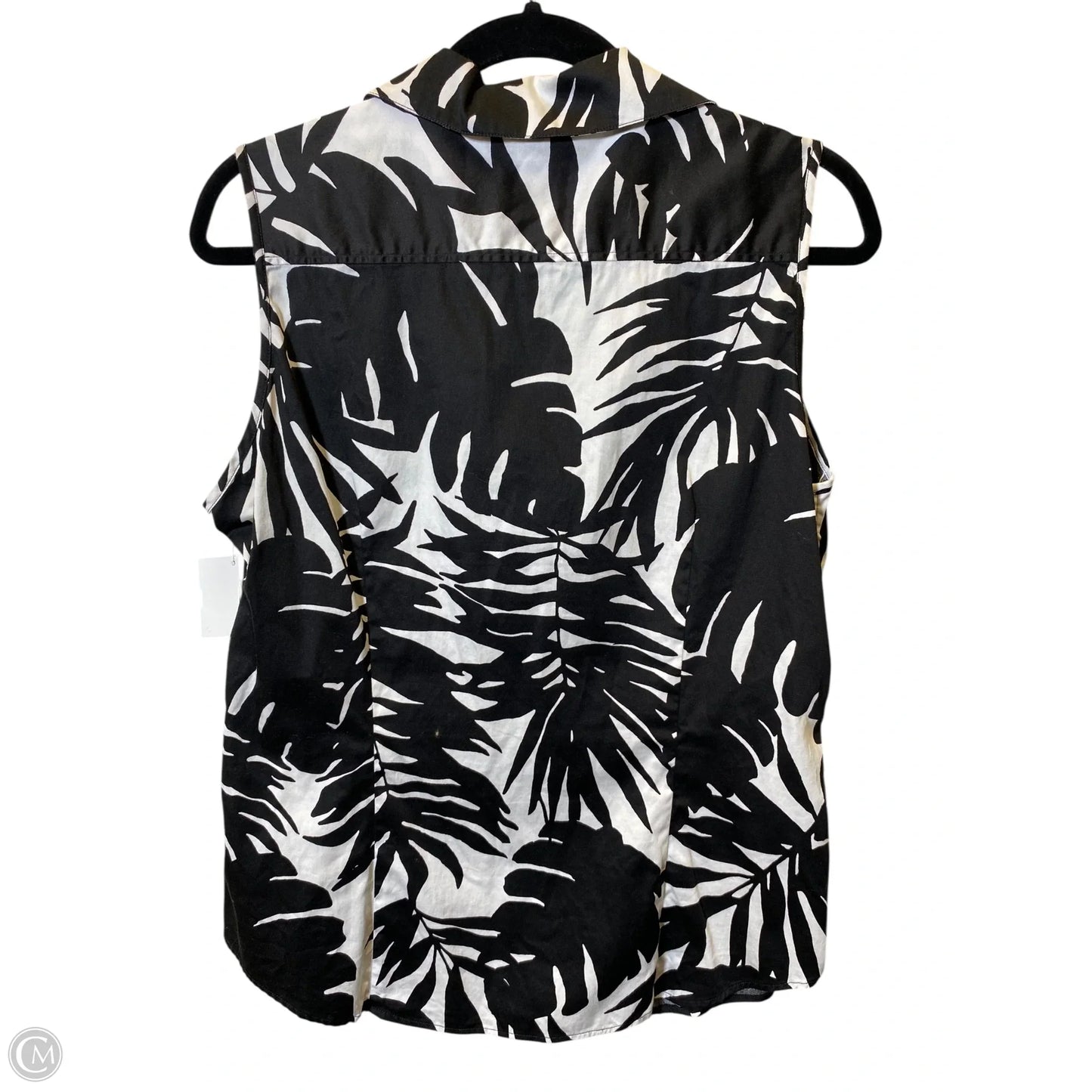 Top Sleeveless By Talbots In Black & White, Size: L