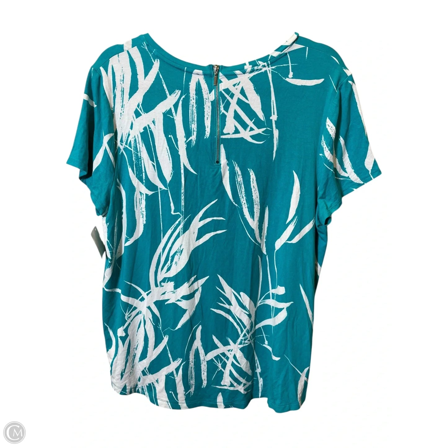 Top Short Sleeve By Chicos In Aqua, Size: Xl