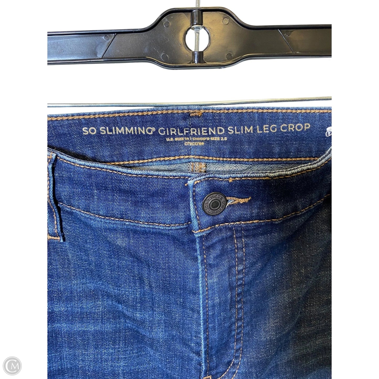 Capris By Chicos In Blue Denim, Size: 14