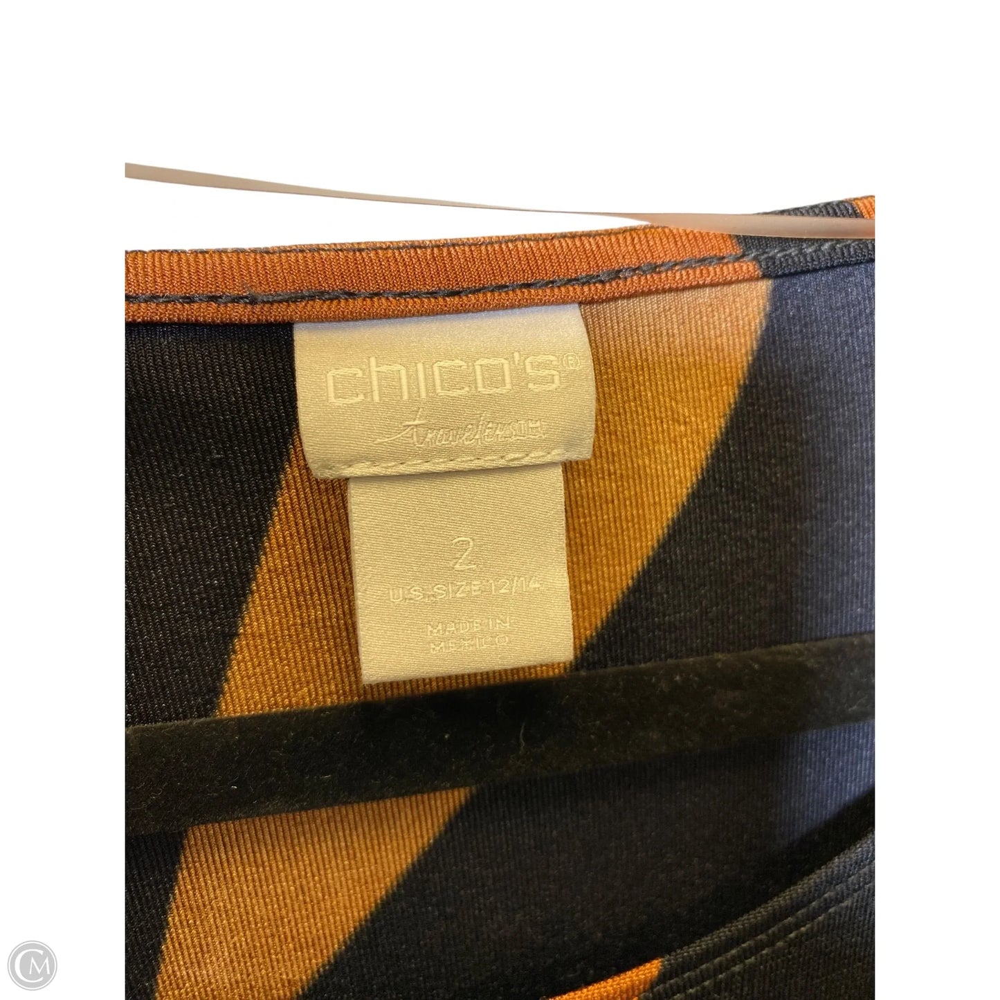 Top Long Sleeve By Chicos In Black & Orange, Size: L