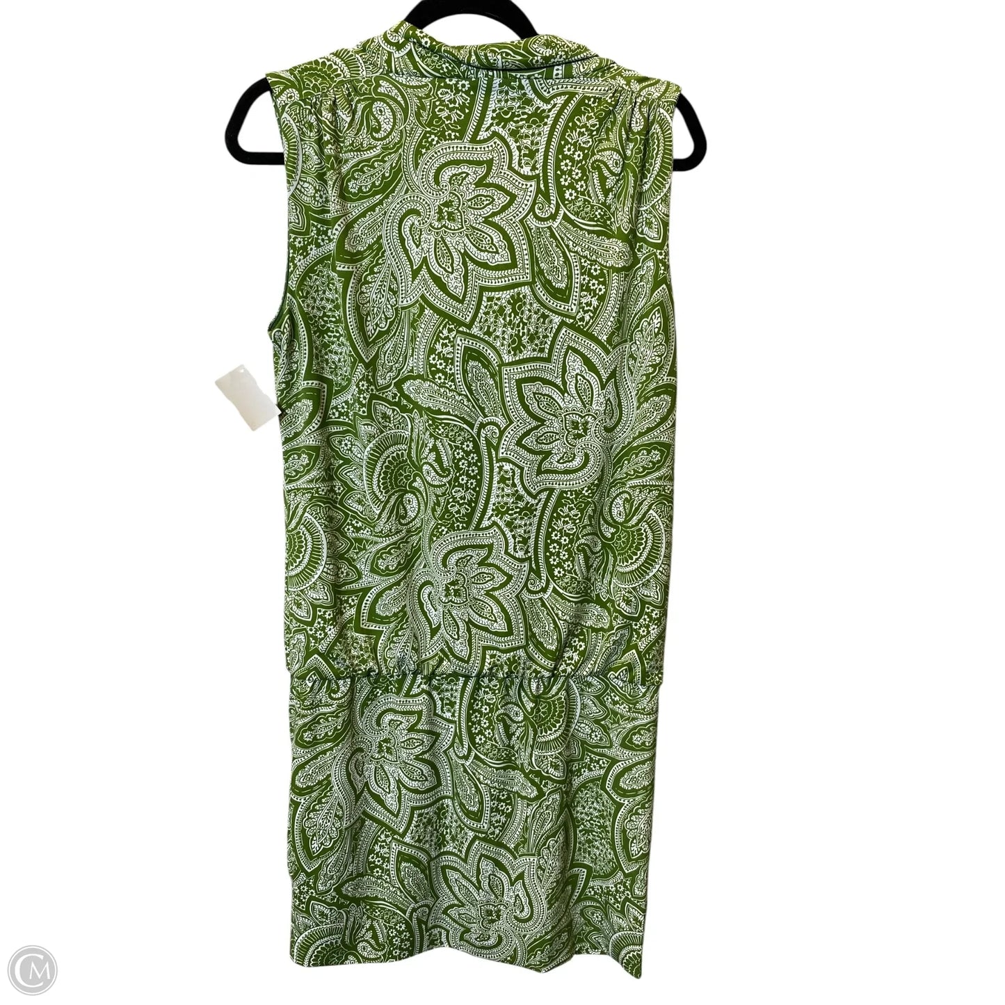 Dress Casual Midi By Michael By Michael Kors In Green & White, Size: M