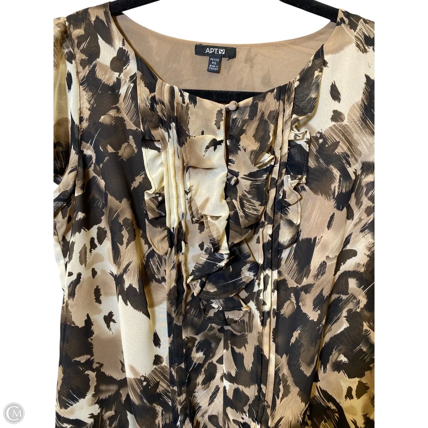 Top Short Sleeve By Apt 9 In Brown, Size: S