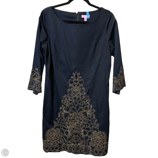 Dress Designer By Lilly Pulitzer In Black & Gold, Size: 10