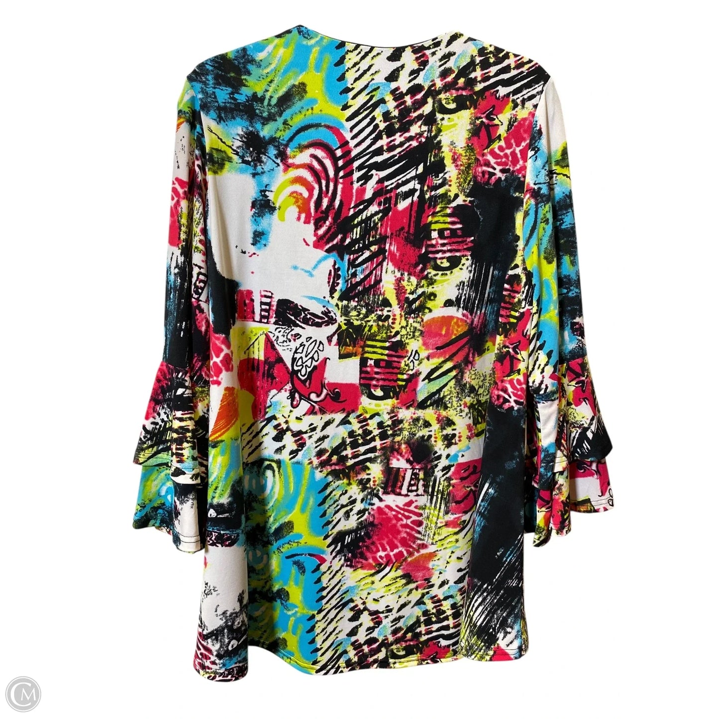 Top 3/4 Sleeve By Calessa In Multi-colored, Size: L