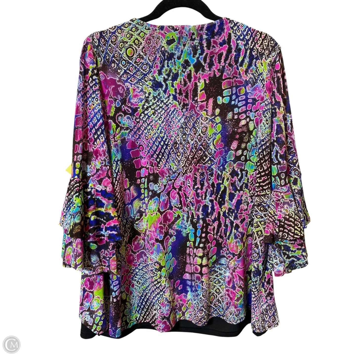 Top 3/4 Sleeve By Calessa In Multi-colored, Size: L