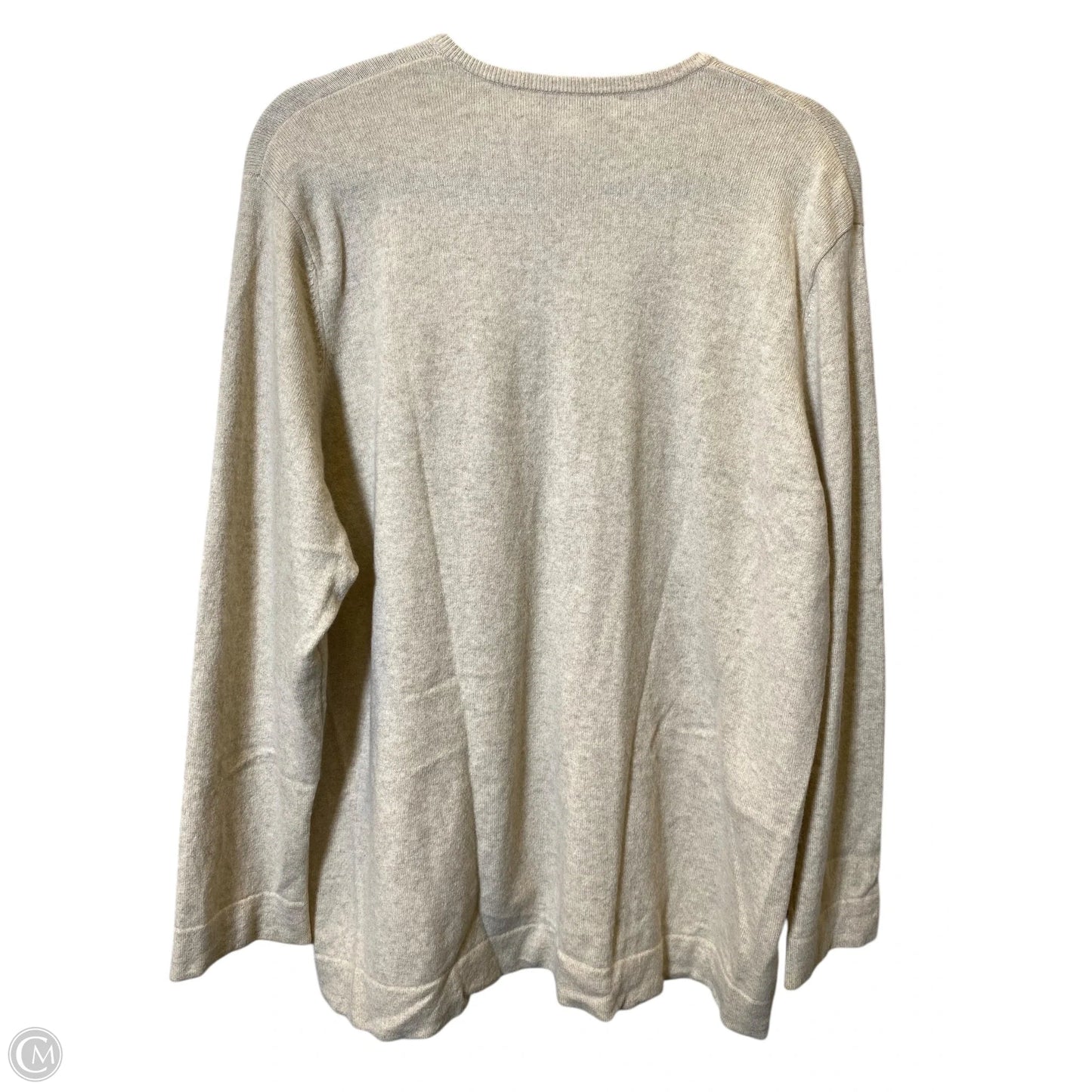 Sweater Cardigan Cashmere By Jones New York In Beige, Size: 3x