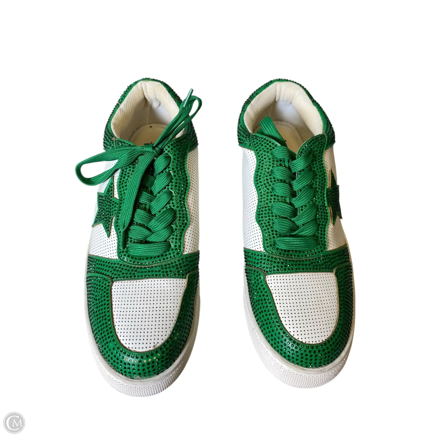 Shoes Sneakers By Corkys In Green & White, Size: 11